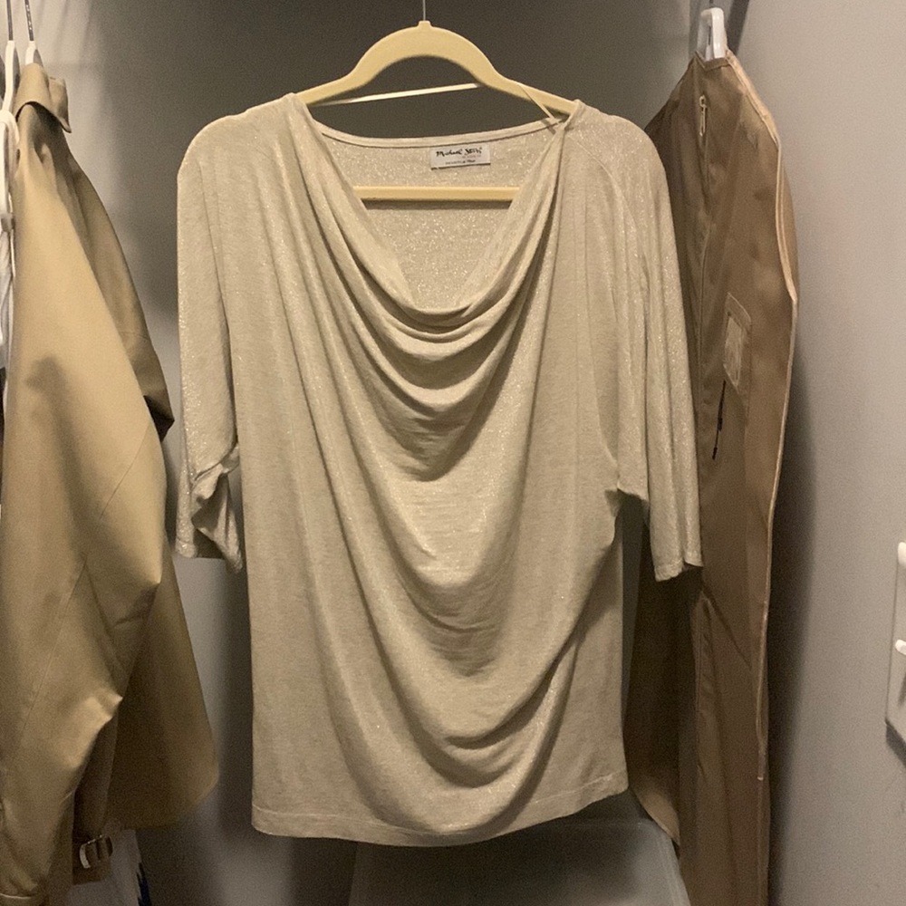Michael Stars champagne metallic tunic